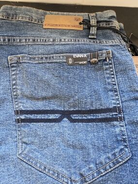 NWT Buffalo David Bitton Evan-X Men’s Denim Shorts Size 34 Blue Stretch Slim